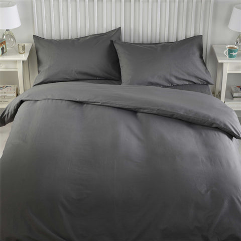 3pc Poly Cotton Plain Dyed Duvet Set KING