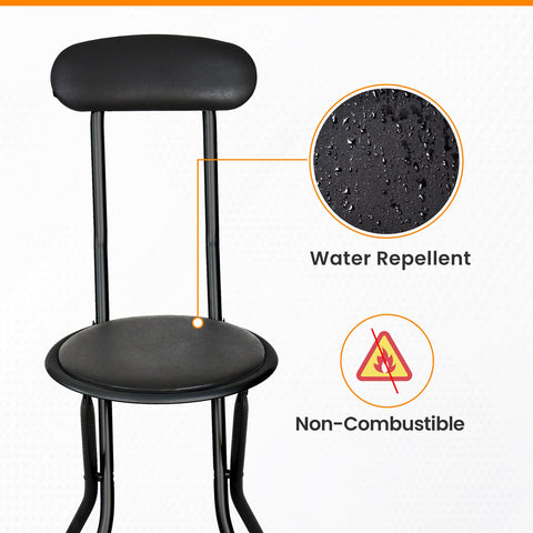 Foldable Bar Stool Black