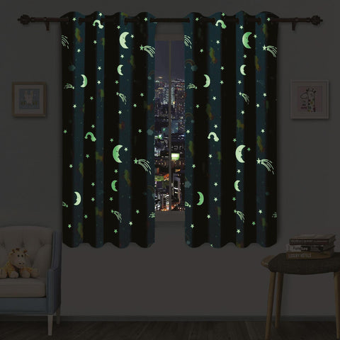 Blackout Glow In The Dark Kid Pair Curtains