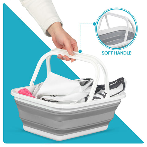 Collapsible Washing Up Bowl With Carrying Handles