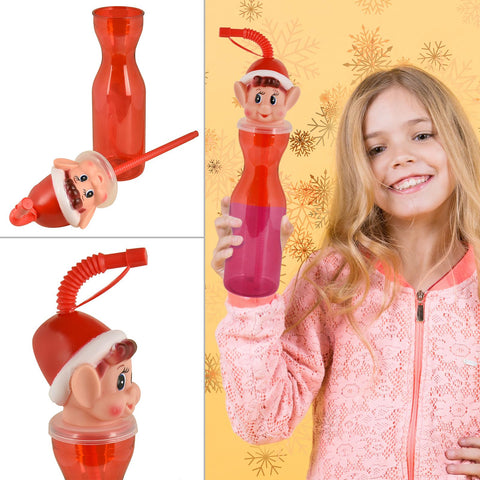 Elf Water Bottle With Straw