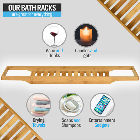 Bath Tray Rack for Food and Drinks