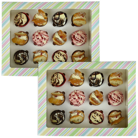 Windowed Cupcake Boxes for 12 Cupcakes