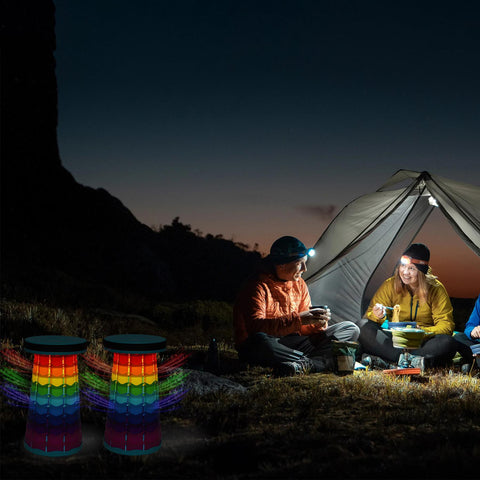 LED Telescopic Stool Hiking Camping Stool