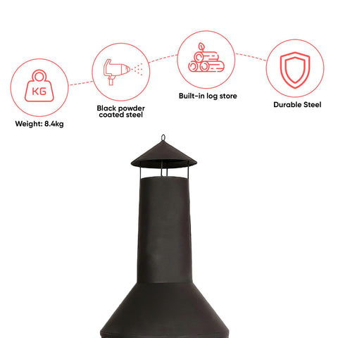 Outdoor Chiminea Garden Patio Log Burner