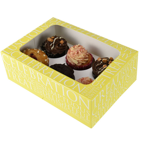 Windowed Cupcake Boxes for 6 Cupcakes