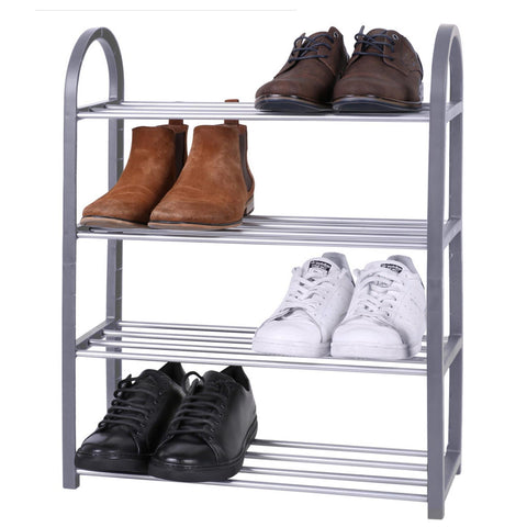 4 Tier Storage 8 Pair Shoe Rack Grey