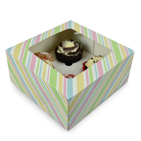 Windowed Cupcake Boxes for 4 Cupcakes