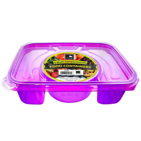 4 Compartment Rectangle Foodserver Lunchbox Food Container