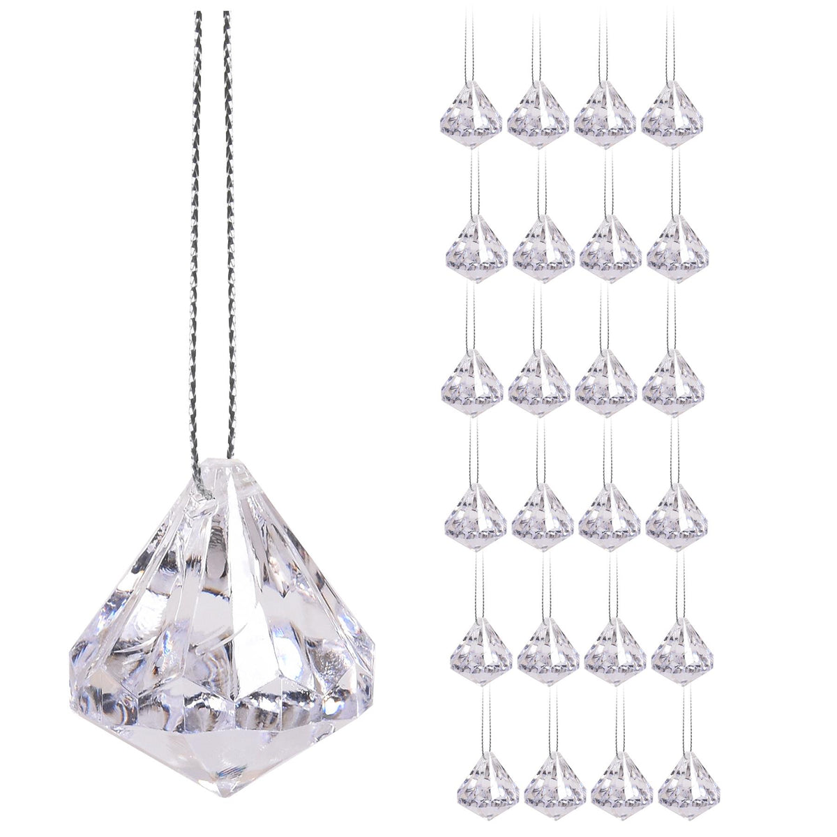 24 X Crystal Look Hanging Gems