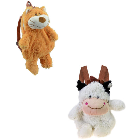 Kids Animal Rucksack Backpack Plush Cute Zoo Toy Lunch Bags