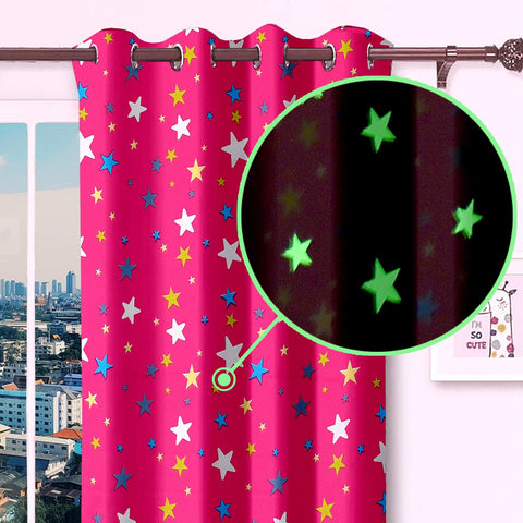 Blackout Glow In The Dark Kid Pair Curtains