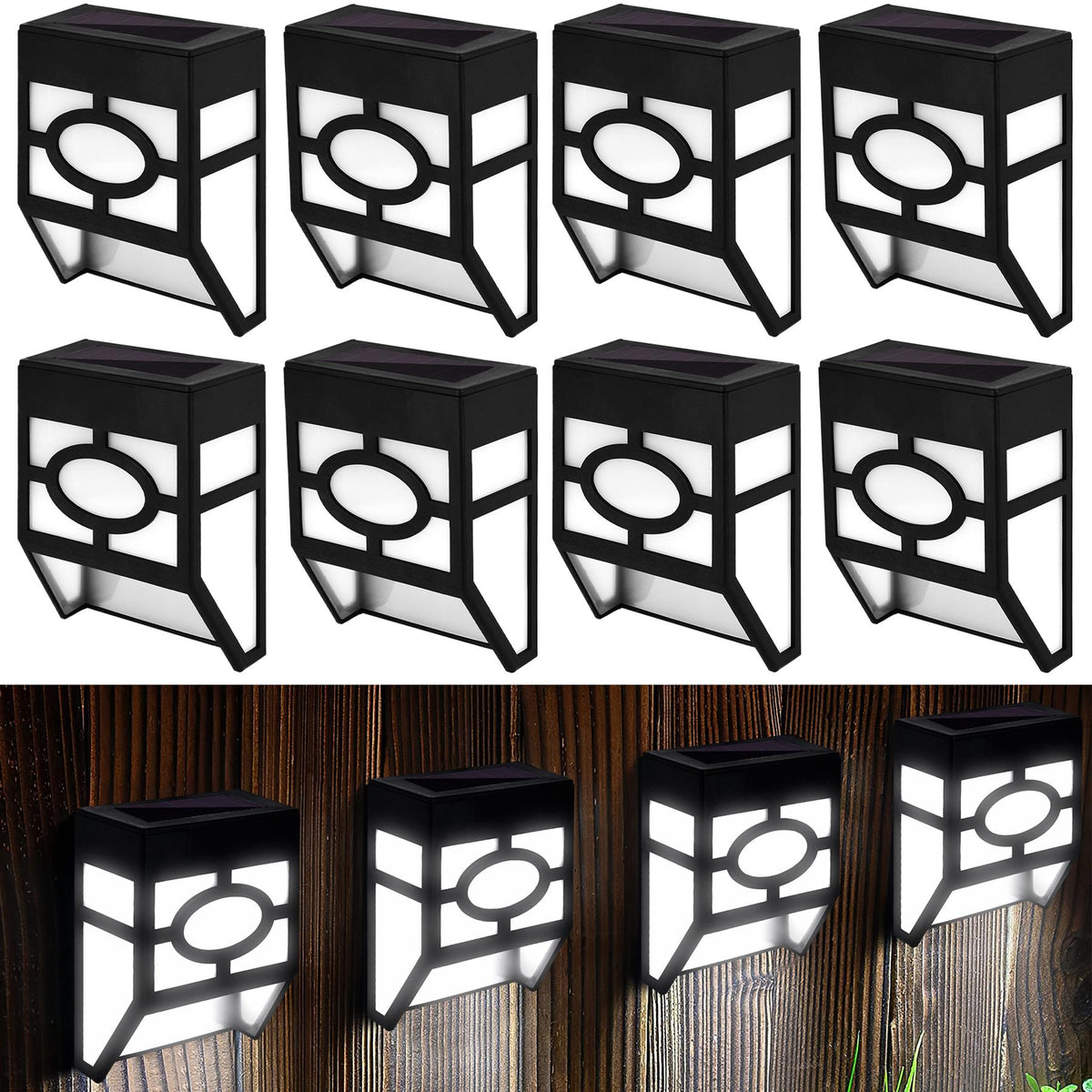 Pack Of 2 Solar LED Fence Lights