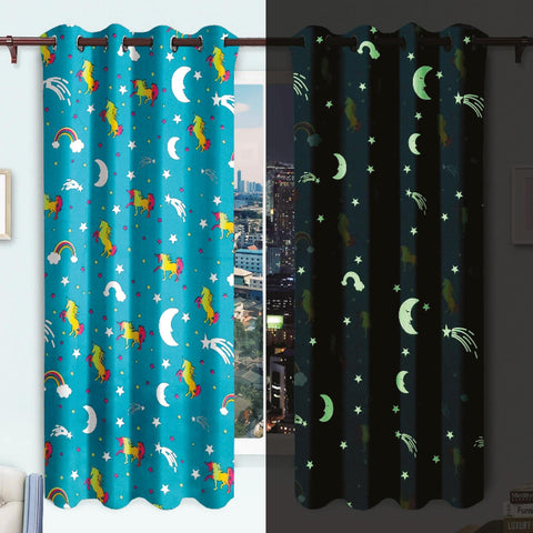 Blackout Glow In The Dark Kid Pair Curtains