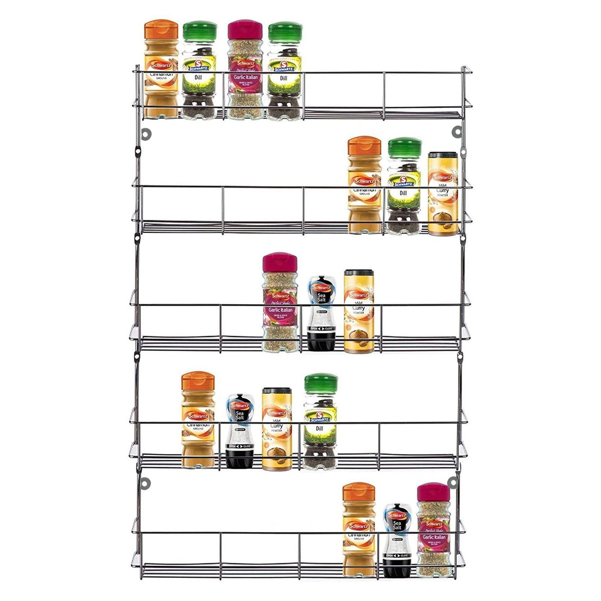 5 Tier Spice Herb Jar Rack Holder