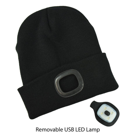 3 Pack Unisex LED Black Beanies