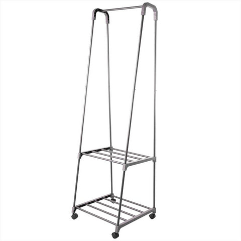 Garment Rack with 2 Tier Storage Shelf