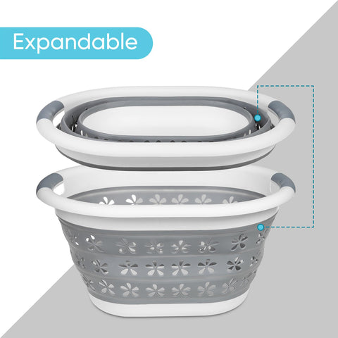 Collapsible Floral Laundry Basket