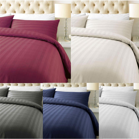 800 Thread Cotton Rich Satin Stripe Duvet Cover Set