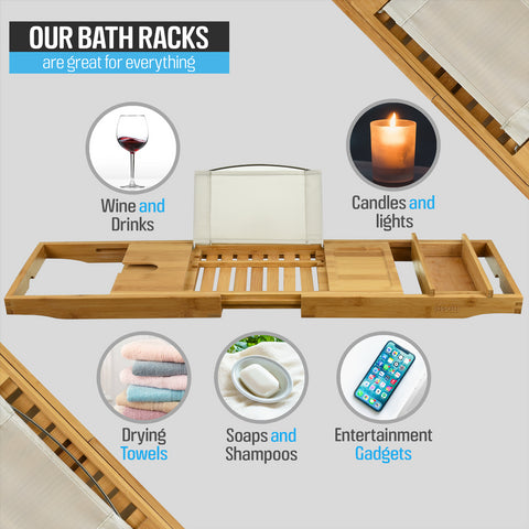 Bath Tray Rack for Food and Drinks