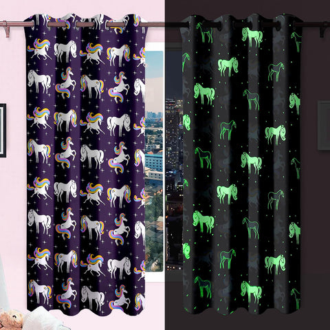 Blackout Glow In The Dark Kid Pair Curtains