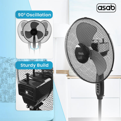 Oscillating  Pedestal Fan 16'' Black