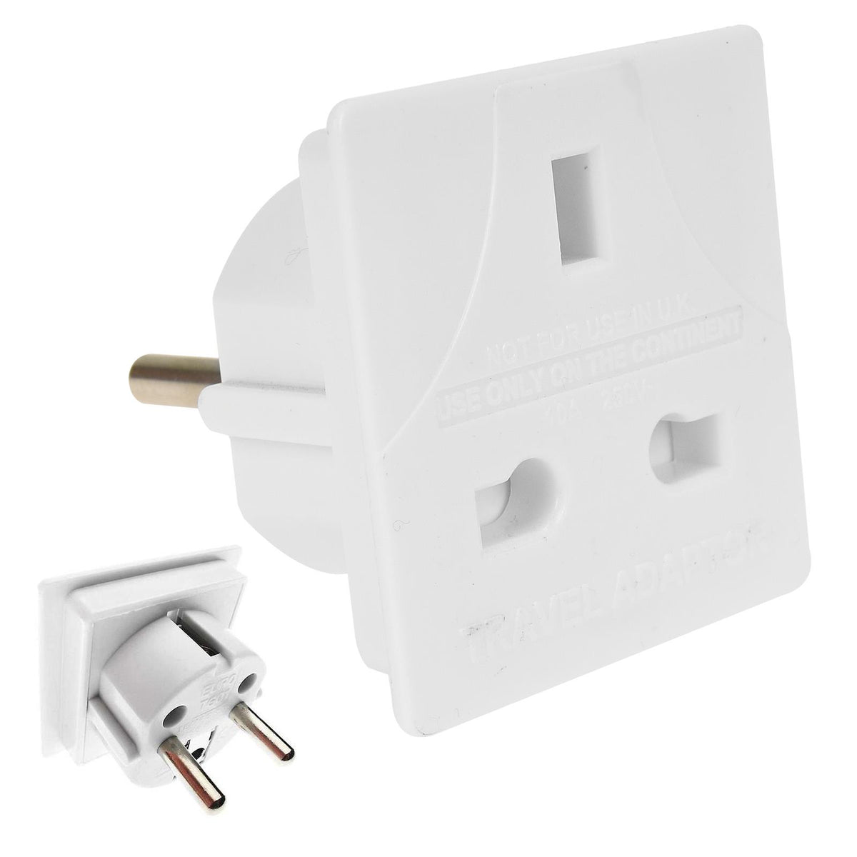 Euro Travel Adaptor Adapter UK to Europe 2 pin