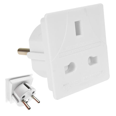 Euro Travel Adaptor Adapter Uk To Europe 2 Pin