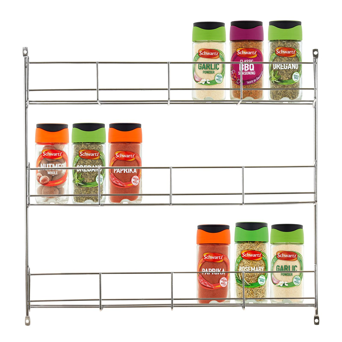 3 Tier Chrome Spice Herb Jar Rack Holder