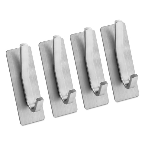 Self Adhesive Stainless Steel Hooks 4 Pack