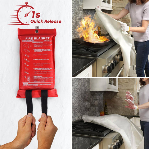 Fire Blanket Home Safety Large 1m x 1m