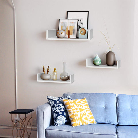 Floating Wooden Hanging Wall Shelves