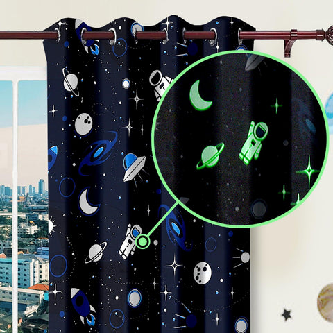 Blackout Glow In The Dark Kid Pair Curtains